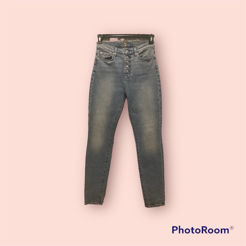 7 For All Mankind Womens High Waisted Skinny Jeans